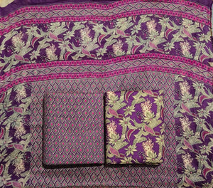 DRAVINAM Trends Jaipuri Print Cambric Cotton Unstitched Salwar Suit Dress Material for Women with Mulmul Cotton Dupatta