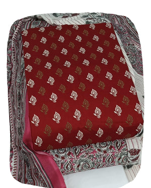 DRAVINAM Trends Women's Ethnic Pure Cotton Jaipuri Printed Unstitched Salwar Suit Dress Material with Dupatta
