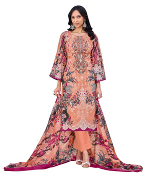 DRAVINAM Trends Kurti 2.50 mtrs, PURE COTTON DYED (2.7 m),PURE LAWN MULMUL DIGITAL PRINT VOIL DUP (2.25|Black