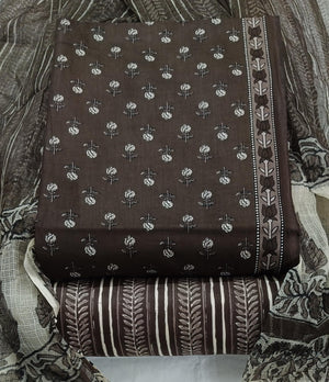 DRAVINAM Trends Jaipuri Printed Pure Cambric Unstitched Cotton Suit Dress Material with Kota Doriya Printed Dupatta