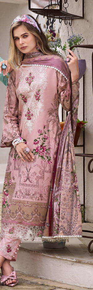 DRAVINAM Trends Women's Unstitched Salwar Suit Dress Material - Cotton Digital Printed Organza Embroidered Kameez II Unstitch Bottoms II Cotton Dupatta