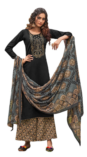 DRAVINAM Trends Women's Cotton Kurti with Palazzos & Dupatta (Suit fabric)