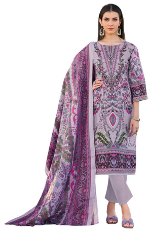 DRAVINAM Trends Pure Cotton Digital Print Pakistani Embroidered Suit Dress Material with Unstitched Bottoms and Cotton Dupatta