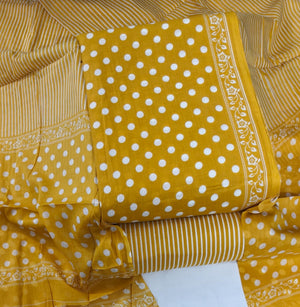 DRAVINAM Trends Jaipuri Print Cambric Cotton Unstitched Salwar Suit Dress Material for Women with Mulmul Cotton Dupatta