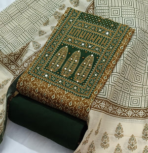 DRAVINAM Trends Women's Ethnic Pure Cotton Jaipuri Printed Unstitched Salwar Suit Dress Material with Dupatta