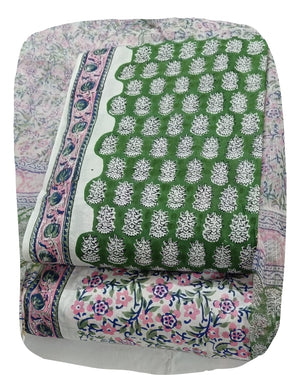 DRAVINAM Trends Sanganeri Hand Block Print Pure Cambric Unstitched Cotton Suit Dress Material with Kota Doriya Hand Printed Dupatta