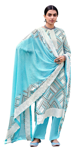 DRAVINAM Trends Unstitched Printed Women Cotton Salwar Suits Dress Material with Cotton Dupatta