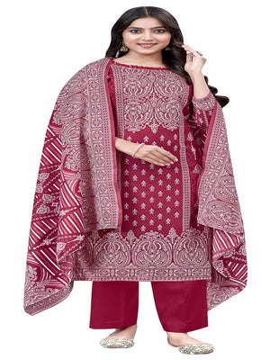 DRAVINAM Trends Women's Unstitched Winter Wear Digital Printed Heavy Woolen Pashmina Salwar Suit Dress Material with Printed Shawl Dupatta