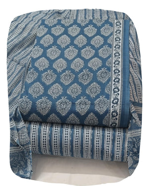 DRAVINAM Trends Jaipuri Printed Pure Cambric Unstitched Cotton Suit Dress Material with Chiffon Printed Dupatta