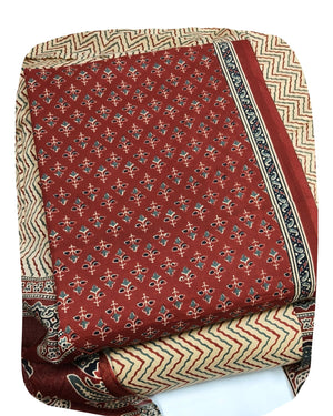 DRAVINAM Trends Jaipuri Print Cambric Cotton Unstitched Salwar Suit Dress Material for Women with Mulmul Cotton Dupatta