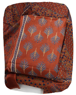 DRAVINAM Trends Jaipuri Print Cambric Cotton Unstitched Salwar Suit Dress Material for Women with Mulmul Cotton Dupatta
