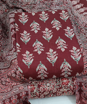 DRAVINAM Trends Jaipuri Print Cambric Cotton Unstitched Salwar Suit Dress Material for Women with Mulmul Cotton Dupatta