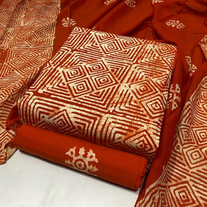 DRAVINAM Trends Unstitched Jaipuri Handmade Wax Batik Print Soft Cotton Dress Material with Dupatta