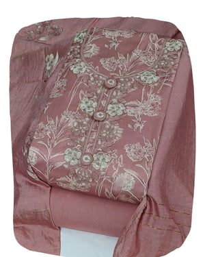 DRAVINAM Trends Women's Cotton Floral Printed Unstitched Suit Set with Embroidered Pin-Tuck Yoke & Soft Silk Dupatta