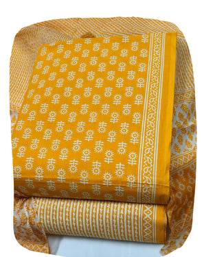 DRAVINAM Trends Jaipuri Print Cambric Cotton Unstitched Salwar Suit Dress Material for Women with Mulmul Cotton Dupatta