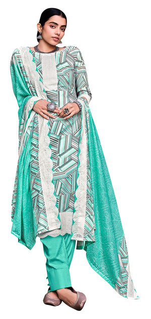 DRAVINAM Trends Unstitched Printed Women Cotton Salwar Suits Dress Material with Cotton Chunni