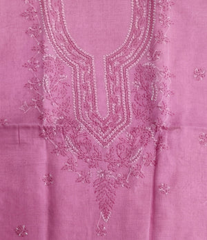 DRAVINAM Trends Women’s Cotton Unstitched Chikankari Suit Set with Dupatta & Bottom | Hand-Embroidered Lucknowi Dress Material | Premium Ethnic Wear for Women | Free Size (3-Piece)