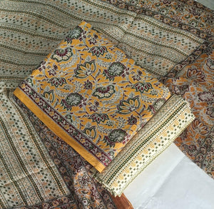 DRAVINAM Trends Jaipuri Print Cambric Cotton Unstitched Salwar Suit Dress Material for Women with Mulmul Cotton Dupatta