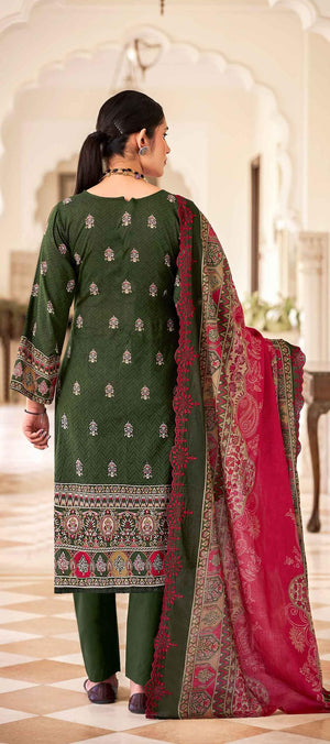 DRAVINAM Trends Women's Unstitched Salwar Suit Dress Material - Cotton Digital Printed Organza Embroidered Kameez II Unstitch Bottoms II Cotton Dupatta