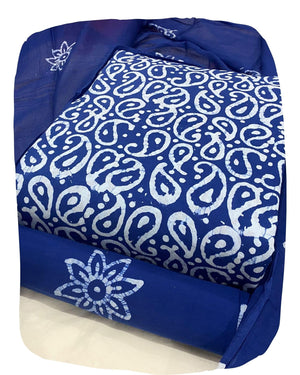 DRAVINAM Trends Unstitched Jaipuri Handmade Wax Batik Print Soft Cotton Dress Material with Dupatta