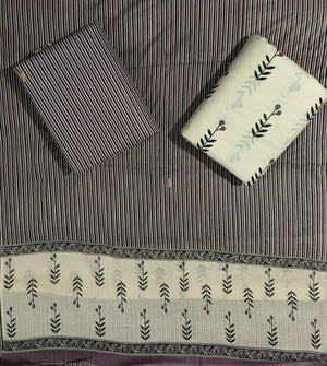 DRAVINAM Trends Jaipuri Print Cambric Cotton Unstitched Salwar Suit Dress Material for Women with Mulmul Cotton Dupatta