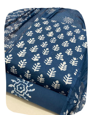 DRAVINAM Trends Unstitched Jaipuri Handmade Wax Batik Print Soft Cotton Dress Material with Dupatta