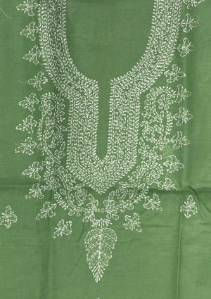 DRAVINAM Trends Women’s Cotton Unstitched Chikankari Suit Set with Dupatta & Bottom | Hand-Embroidered Lucknowi Dress Material | Premium Ethnic Wear for Women | Free Size (3-Piece)