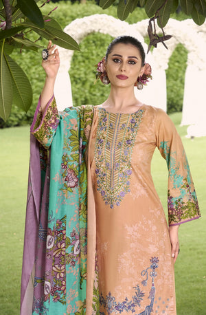 DRAVINAM Trends Women's Unstitched Pakistani Cotton Suit Dress Material