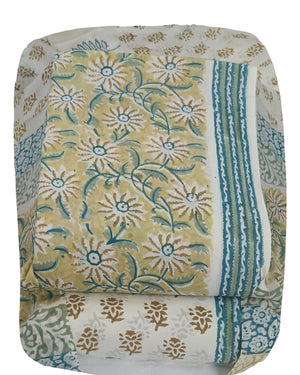 DRAVINAM Trends Hand Block Print Jaipuri Cambric Unstitched Cotton Suit Dress Material for Women with Mulmul Cotton Hand Printed Dupatta