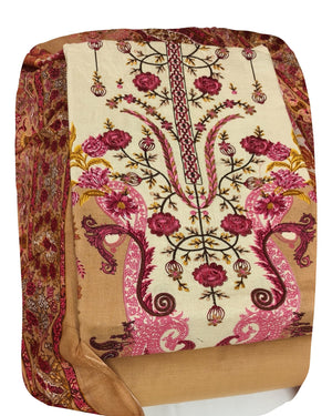 DRAVINAM Trends Women's Pure Cotton Unstitched Salwar Suit Dress Material Set | Pakistani Prints with Embroidery I Mulmul Dupatta