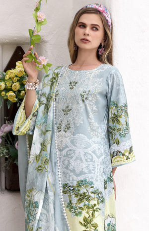 DRAVINAM Trends Women's Unstitched Salwar Suit Dress Material - Cotton Digital Printed Organza Embroidered Kameez II Unstitch Bottoms II Cotton Dupatta