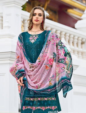 DRAVINAM Trends Kurti 2.50 mtrs, Pure Cotton (3 mtrs apx), Pure MAL MAL Cotton Dupatta Digital Print|Rust