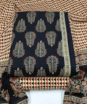 DRAVINAM Trends Jaipuri Print Cambric Cotton Unstitched Salwar Suit Dress Material for Women with Mulmul Cotton Dupatta