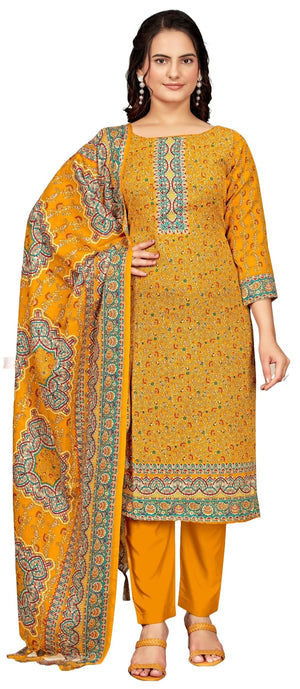 DRAVINAM Trends Women's Unstitched Winter Wear Kaani Digital Printed Heavy Woolen Pashmina Salwar Suit Dress Material with Printed Shawl Dupatta