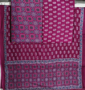 DRAVINAM Trends Jaipuri Print Cambric Cotton Unstitched Salwar Suit Dress Material for Women with Mulmul Cotton Dupatta