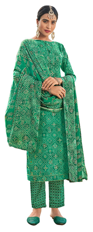 DRAVINAM Trends Women's Unstitched Kashmiri Print Woollen Pashmina Salwar Suit Dress Material with Pashmina Printed Shawl Dupatta (Free Size) (Brown)