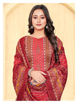 DRAVINAM Trends Women's Pakistani Printed Pashmina Unstitch Salwar Suit Dress Material with Pashmina Printed Shawl Dupatta