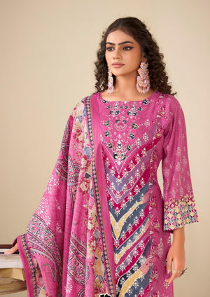 DRAVINAM Trends Kurti 2.50 mtrs, Pure Viscose Rayon (3 mtrs apx), Pure Cotton Mal Mal Print (2.30|Grey
