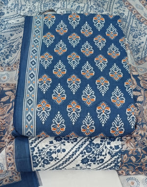 DRAVINAM Trends Jaipuri Print Cambric Cotton Unstitched Salwar Suit Dress Material for Women with Mulmul Cotton Dupatta