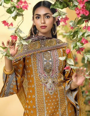 DRAVINAM Trends Women's Unstitched Salwar Suit Dress Material - Cotton Digital Printed Organza Embroidered Kameez II Unstitch Bottoms II Cotton Dupatta