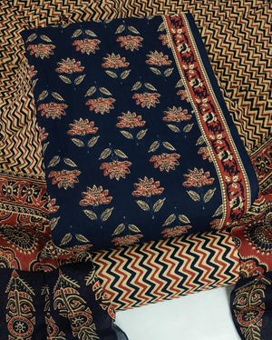 DRAVINAM Trends Jaipuri Print Cambric Cotton Unstitched Salwar Suit Dress Material for Women with Mulmul Cotton Dupatta
