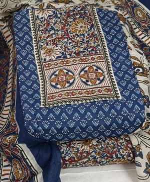 DRAVINAM Trends Women's Ethnic Pure Cotton Jaipuri Printed Unstitched Salwar Suit Dress Material with Dupatta