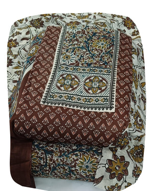 DRAVINAM Trends Women's Ethnic Pure Cotton Jaipuri Printed Unstitched Salwar Suit Dress Material with Dupatta
