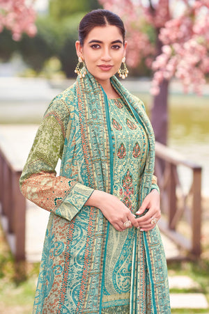 DRAVINAM Trends Women's Unstitched Salwar Suit Dress Material - Cotton Digital Printed Organza Embroidered Kameez II Unstitch Bottoms II Cotton Dupatta