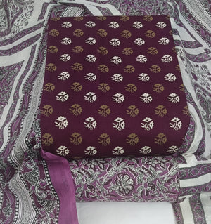 DRAVINAM Trends Women's Ethnic Pure Cotton Jaipuri Printed Unstitched Salwar Suit Dress Material with Dupatta