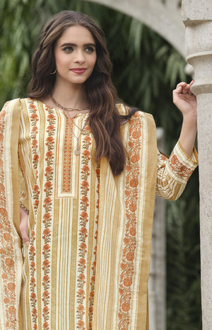 DRAVINAM Trends Pure Cotton Printed Dress Material Salwar Suit with Unstitched Bottoms and Cotton Dupatta