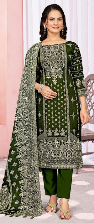 DRAVINAM Trends Women's Unstitched Winter Wear Digital Printed Heavy Woolen Pashmina Salwar Suit Dress Material with Printed Shawl Dupatta