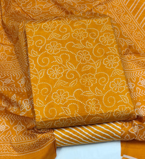 DRAVINAM Trends Jaipuri Print Cambric Cotton Unstitched Salwar Suit Dress Material for Women with Mulmul Cotton Dupatta