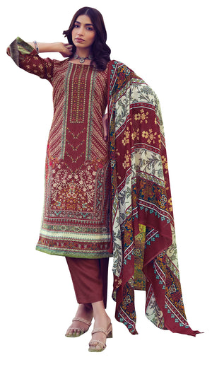 DRAVINAM Trends Unstitched Pakistani Print Embroidered Cotton Salwar Suit Dress Materials with Dupatta