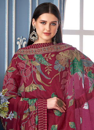 DRAVINAM Trends Women's Viscose Jam Cotton Handwork Unstitched Salwar Suit Dress Material - Pure Jam Discharge Print with Hand work Kameez | Viscose Rayon Bottom |Pure Cotton Print Dupatta
